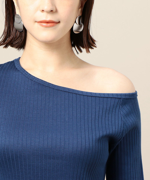 BEAUTY&YOUTH UNITED ARROWS(ビューティーアンドユースユナイテッドアローズ)の「BY コットンリブワンショルダーカットソー ◆(Tシャツ/カットソー・レディース・ブラック/コバルトブルー/ブラウン・FREE)」の12枚目の写真