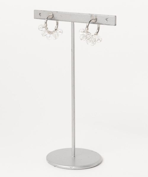 【marinaJEWELRY】SV/Crystal Quartz bubble wrapped earring S（イヤリング）｜tone（トーン）