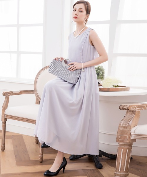 DRESS STAR(ドレス スター)の「ビジューラディアルサテンプリーツパーティークラッチバッグ(クラッチバッグ・レディース・ブラック/ダークブラウン/シルバー/シャンパン・フリー)」の22枚目の写真