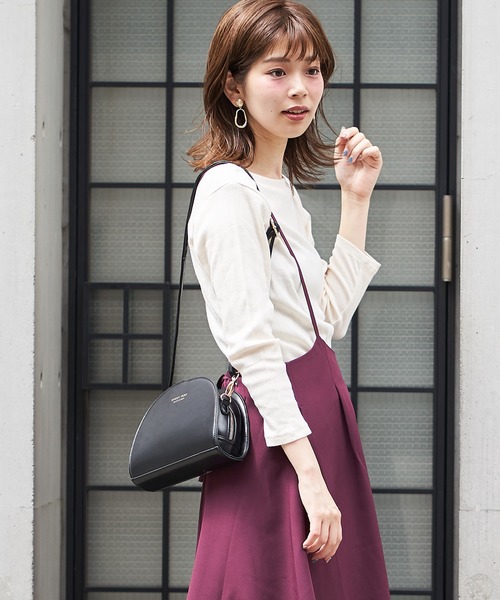 natural couture（ナチュラルクチュール）の「ランダムテレコシンプルプルオーバー（Tシャツ/カットソー・レディース・ブラック/ブラウン/オフホワイト/グリーン/ホワイト×ブラック/ダークパープル・FREE）」の9枚目の写真