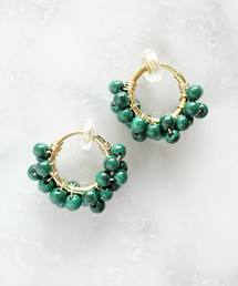 【marinaJEWELRY】Malachite wrapped earring