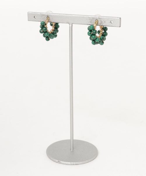 tone(トーン)の「【marinaJEWELRY】Malachite wrapped earring(イヤリング・レディース・グリーン・S)」の4枚目の写真