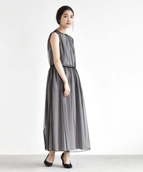 kaene（カエン）の「ウエストギャザーマキシワンピース（ドレス・レディース・ライトグレー/ブラック/オレンジ系その他/グリーン系その他/ピンク/ブルー系その他/グレー・FREE）」の14枚目の写真