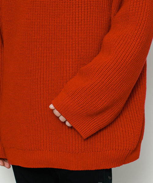 WRAPINKNOT(ラッピンノット)の「【WRAPINKNOT】別注ルーズニット(ニット/セーター・メンズ・ブラック/レッド・2/3)」の11枚目の写真
