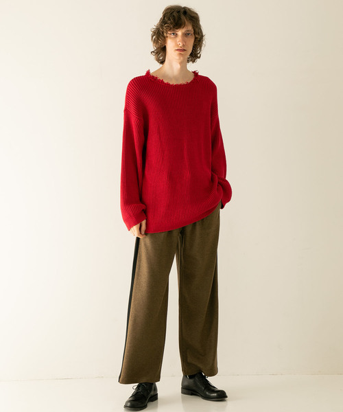 WRAPINKNOT(ラッピンノット)の「【WRAPINKNOT】別注ルーズニット(ニット/セーター・メンズ・ブラック/レッド・2/3)」の17枚目の写真