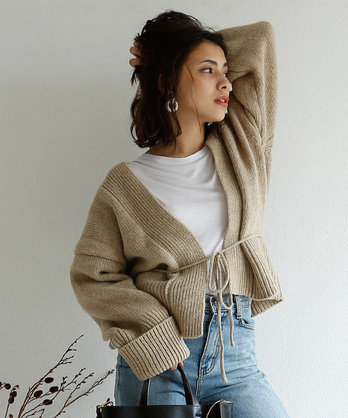 marjour(マージュール)の「STRING KNIT CARDIGAN(カーディガン/ボレロ・レディース・ブラウン/ベージュ・MEDIUM)」の20枚目の写真