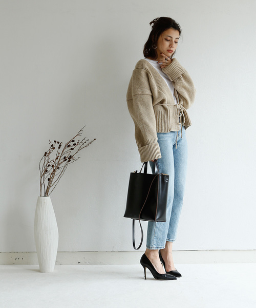 marjour(マージュール)の「STRING KNIT CARDIGAN(カーディガン/ボレロ・レディース・ブラウン/ベージュ・MEDIUM)」の8枚目の写真