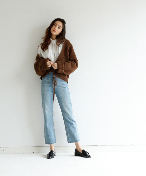 marjour(マージュール)の「STRING KNIT CARDIGAN(カーディガン/ボレロ・レディース・ブラウン/ベージュ・MEDIUM)」の14枚目の写真