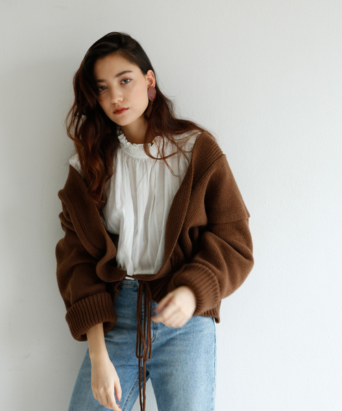 marjour(マージュール)の「STRING KNIT CARDIGAN(カーディガン/ボレロ・レディース・ブラウン/ベージュ・MEDIUM)」の17枚目の写真
