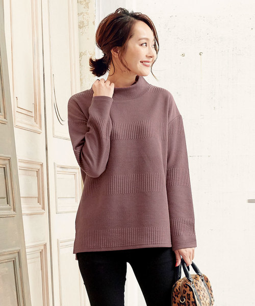 KOBE LETTUCE（コウベレタス）の「ベルト付きプチハイネックモックネックリブカットソートップス＊レディース/セットアップ/ベルトセット[C3515]神戸レタス（Tシャツ/カットソー・レディース・ブラック/グレー/ピンク系その他・FREE）」の16枚目の写真