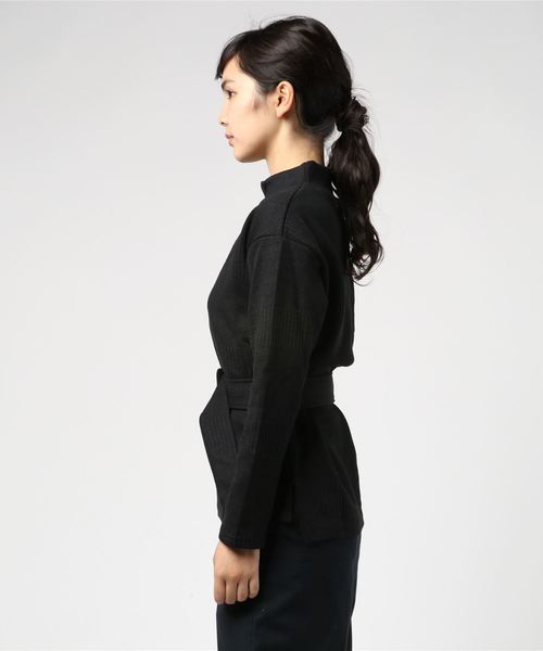 KOBE LETTUCE（コウベレタス）の「ベルト付きプチハイネックモックネックリブカットソートップス＊レディース/セットアップ/ベルトセット[C3515]神戸レタス（Tシャツ/カットソー・レディース・ブラック/グレー/ピンク系その他・FREE）」の7枚目の写真