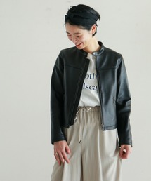 NOMBRE IMPAIR | ラムレザー スタンドネックブルゾン(ブルゾン)