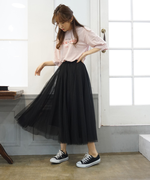 DOLCE&GABBANチュールスカート セール】ふんわりチュールロングスカート（スカート）｜DONOBAN