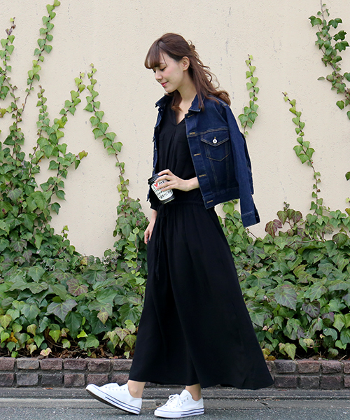 n'ee-ne（ネーネ）の「ロングワンピース（ワンピース・レディース・ブラック/ダークアッシュ/ネイビー・M/L/LL）」の9枚目の写真