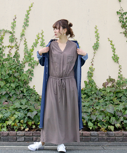 n'ee-ne（ネーネ）の「ロングワンピース（ワンピース・レディース・ブラック/ダークアッシュ/ネイビー・M/L/LL）」の13枚目の写真