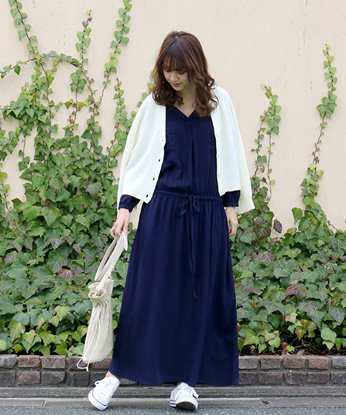 n'ee-ne（ネーネ）の「ロングワンピース（ワンピース・レディース・ブラック/ダークアッシュ/ネイビー・M/L/LL）」の18枚目の写真