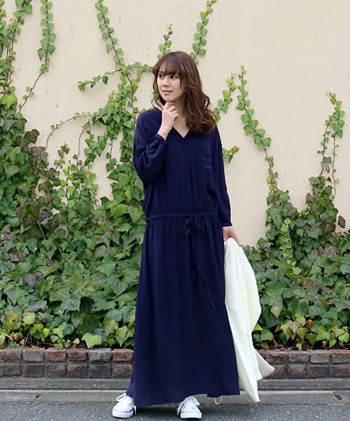 n'ee-ne（ネーネ）の「ロングワンピース（ワンピース・レディース・ブラック/ダークアッシュ/ネイビー・M/L/LL）」の20枚目の写真