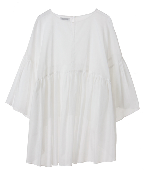 CLANE（クラネ）の「WIDE GATHER SEE THROUGH TOPS（シャツ/ブラウス・レディース・ベージュ/レッド/ホワイト・1/2）」の18枚目の写真