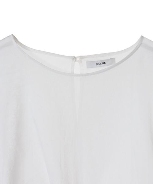 CLANE（クラネ）の「WIDE GATHER SEE THROUGH TOPS（シャツ/ブラウス・レディース・ベージュ/レッド/ホワイト・1/2）」の17枚目の写真