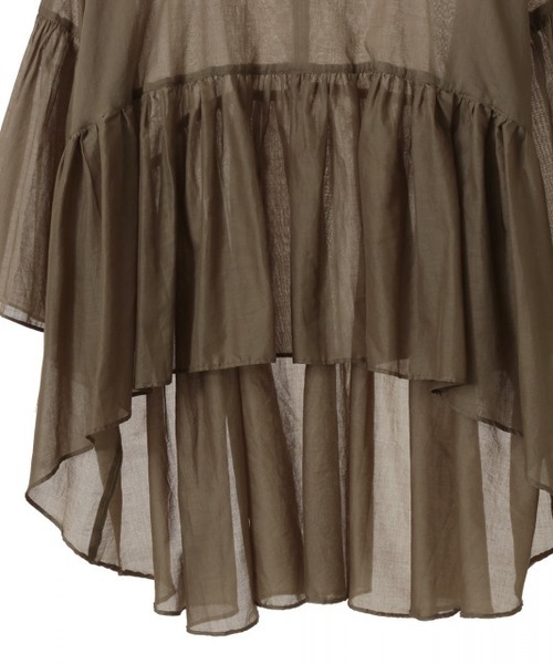CLANE（クラネ）の「WIDE GATHER SEE THROUGH TOPS（シャツ/ブラウス・レディース・ベージュ/レッド/ホワイト・1/2）」の12枚目の写真