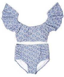 Pui flower peplum swimsuit 水着 Pui flower peplum swimsuit 水着