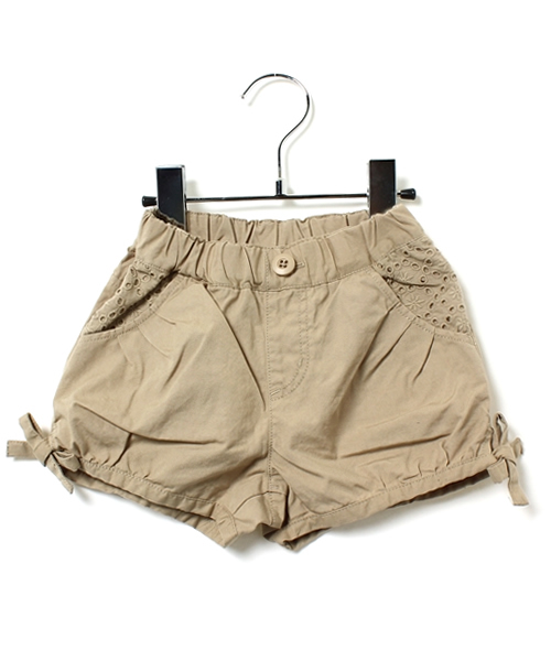 green label relaxing（グリーンレーベルリラクシング）の「【KIDS】コットンキャンバス レースツキ ショートパンツ ◆（その他パンツ・キッズ・ベージュ/ダークグリーン・95/115/125/105）」の2枚目の写真