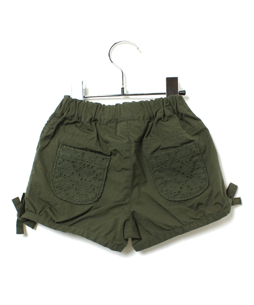 green label relaxing（グリーンレーベルリラクシング）の「【KIDS】コットンキャンバス レースツキ ショートパンツ ◆（その他パンツ・キッズ・ベージュ/ダークグリーン・95/115/125/105）」の3枚目の写真