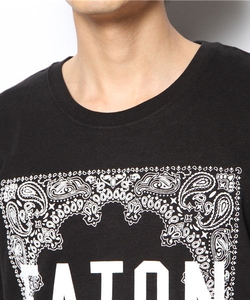 WEGO（ウィゴー）の「WEGO/ペイズリーBOX半袖Tシャツ（Tシャツ/カットソー・メンズ・ホワイト/ブラック・LARGE/MEDIUM）」の6枚目の写真