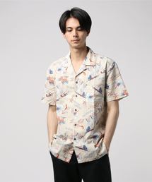 VIBGYOR Select/ シアサッカーアロハプリントシャツ (BG)