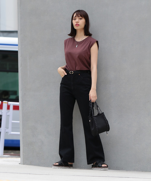 PAGEBOY（ページボーイ）の「フレアジーンズ（デニムパンツ・レディース・ブラック/サックスブルー/ライトブルー・SMALL/MEDIUM/LARGE）」の8枚目の写真