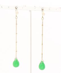 【tschuss(チュース)】「drop」チェコビーズのロングピアス