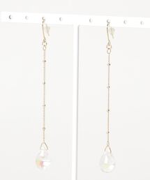 【tschuss(チュース)】「drop」チェコビーズのロングピアス