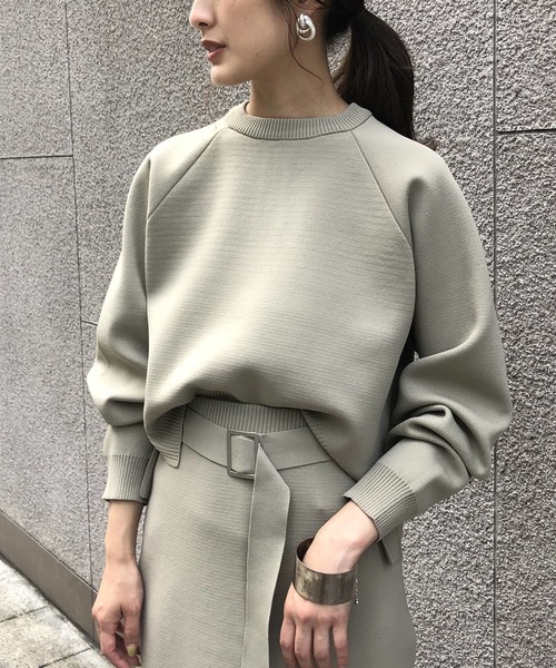 &g'aime（アンジェム）の「【＆g'aime】サイドスリットロングスリーブニット（ニット/セーター・レディース・ブラック/ブラウン/グレイッシュベージュ・FREE）」の3枚目の写真