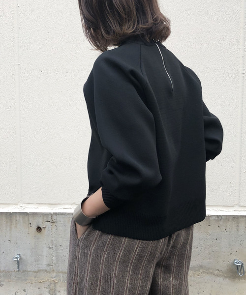 &g'aime（アンジェム）の「【＆g'aime】サイドスリットロングスリーブニット（ニット/セーター・レディース・ブラック/ブラウン/グレイッシュベージュ・FREE）」の6枚目の写真