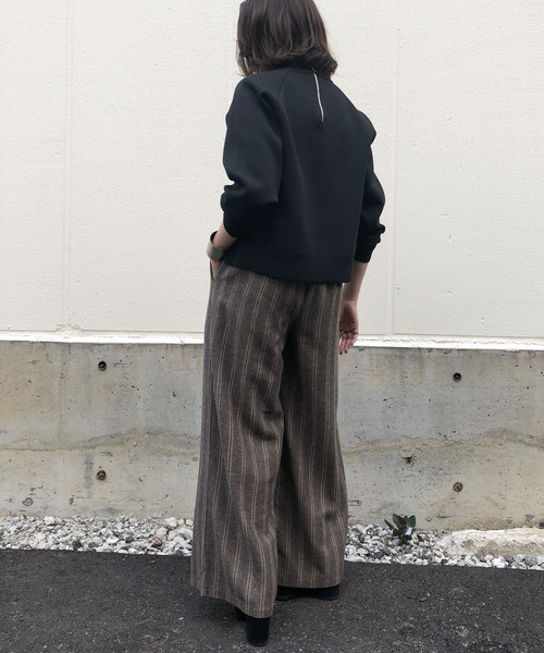 &g'aime（アンジェム）の「【＆g'aime】サイドスリットロングスリーブニット（ニット/セーター・レディース・ブラック/ブラウン/グレイッシュベージュ・FREE）」の7枚目の写真