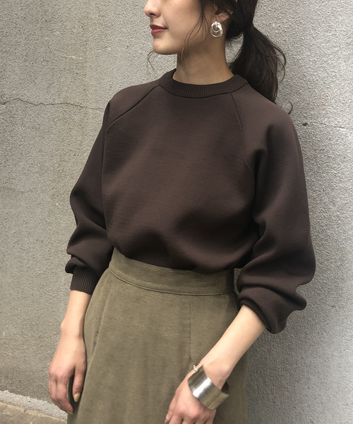 &g'aime（アンジェム）の「【＆g'aime】サイドスリットロングスリーブニット（ニット/セーター・レディース・ブラック/ブラウン/グレイッシュベージュ・FREE）」の9枚目の写真