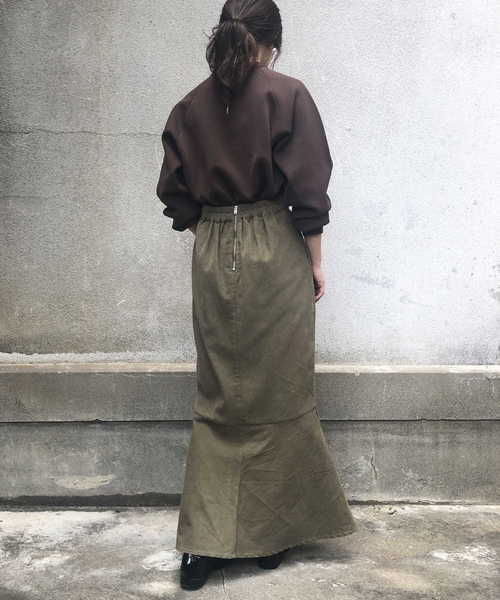 &g'aime（アンジェム）の「【＆g'aime】サイドスリットロングスリーブニット（ニット/セーター・レディース・ブラック/ブラウン/グレイッシュベージュ・FREE）」の12枚目の写真