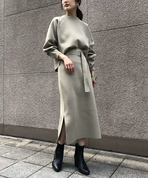 &g'aime（アンジェム）の「【＆g'aime】サイドスリットロングスリーブニット（ニット/セーター・レディース・ブラック/ブラウン/グレイッシュベージュ・FREE）」の13枚目の写真