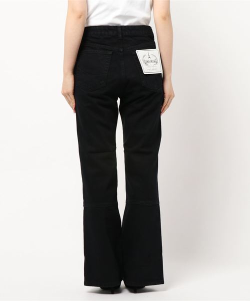 PAGEBOY（ページボーイ）の「【SOMETHING × PAGEBOY】別注 スリットフレアパンツ（デニムパンツ・レディース・ブラック/サックスブルー・SMALL/MEDIUM）」の4枚目の写真