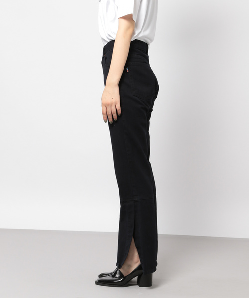 PAGEBOY（ページボーイ）の「【SOMETHING × PAGEBOY】別注 スリットフレアパンツ（デニムパンツ・レディース・ブラック/サックスブルー・SMALL/MEDIUM）」の11枚目の写真