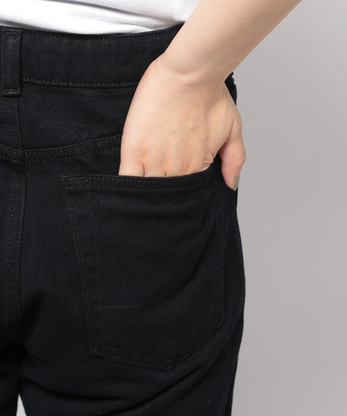 PAGEBOY（ページボーイ）の「【SOMETHING × PAGEBOY】別注 スリットフレアパンツ（デニムパンツ・レディース・ブラック/サックスブルー・SMALL/MEDIUM）」の5枚目の写真