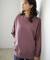 AMERICAN HOLIC | ガゼット付き前後差クルーネック裏毛チュニック ＊(スウェット)