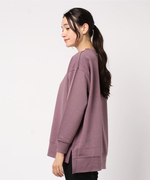AMERICAN HOLIC（アメリカンホリック）の「ガゼット付き前後差クルーネック裏毛チュニック ＊（スウェット・レディース・チャコールグレー/カーキ/マスタード/グレイッシュベージュ/パープル/ブルー・M/L）」の15枚目の写真