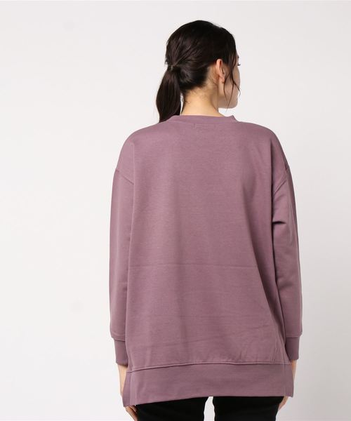 AMERICAN HOLIC（アメリカンホリック）の「ガゼット付き前後差クルーネック裏毛チュニック ＊（スウェット・レディース・チャコールグレー/カーキ/マスタード/グレイッシュベージュ/パープル/ブルー・M/L）」の14枚目の写真