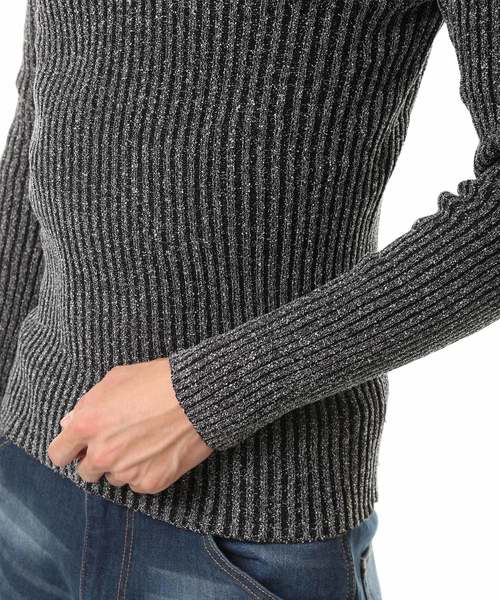 TopIsm（トップイズム）の「リブ編み Vネック ニットセーター（ニット/セーター・メンズ・ブラック/グレー/オフホワイト/ワイン/チャコール・LL/M/L）」の7枚目の写真