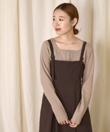 w closet | スクエアヘンリーネック長袖プルオーバー(Tシャツ/カットソー)