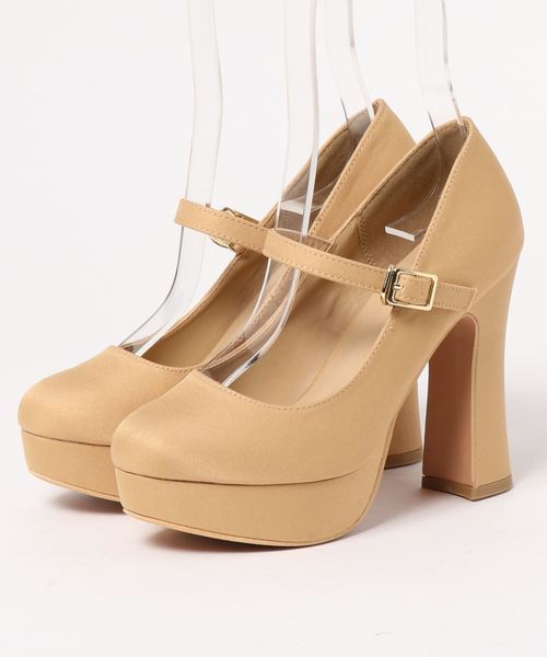 Miminy Piminy（ミミニー ピミニー）の「MiminyPiminy(ミミニー ピミニー) 甲ストラップのラウンドトゥパンプス（パンプス・レディース・ブラック/ベージュ/ネイビー/チェック・LL/S/M/L）」の8枚目の写真