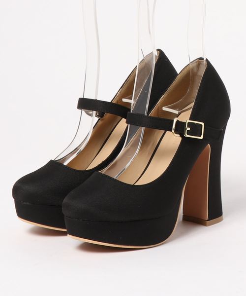 Miminy Piminy（ミミニー ピミニー）の「MiminyPiminy(ミミニー ピミニー) 甲ストラップのラウンドトゥパンプス（パンプス・レディース・ブラック/ベージュ/ネイビー/チェック・LL/S/M/L）」の7枚目の写真