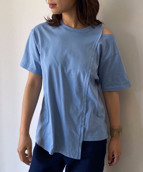 Moment モーメントプラス の レイヤードライクアシメtシャツ Tシャツ カットソー Wear