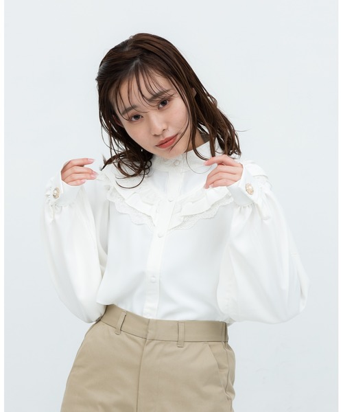 Clice De Paris クリシェドゥパリス の ハイネック衿レースブラウス シャツ ブラウス Wear
